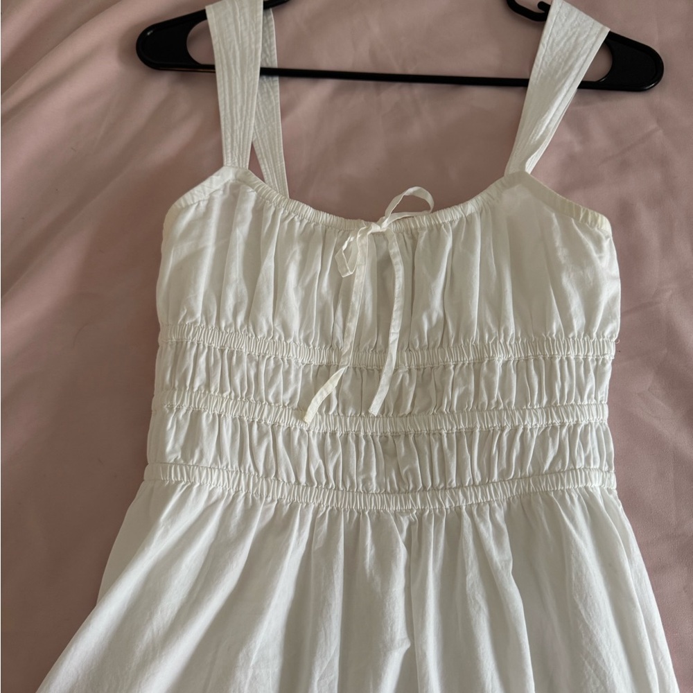 Aritzia Sunday Best White Martine Poplin Dress, size small
